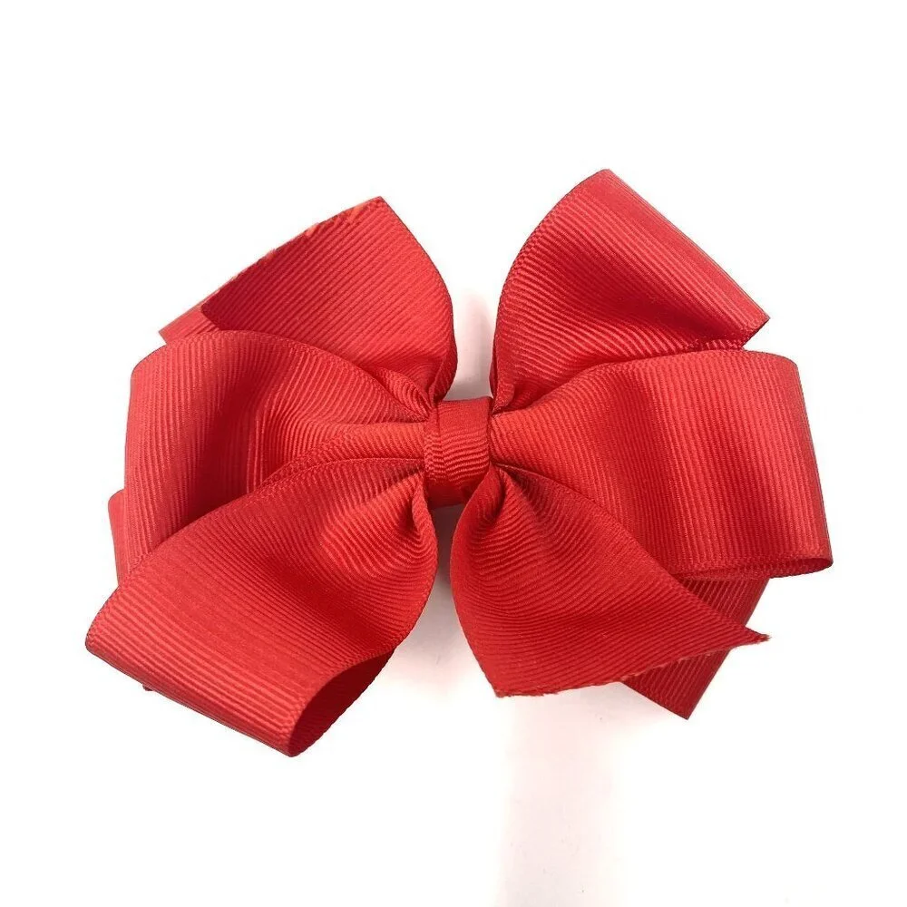 Nordstrom Vintage Preowned Red Grosgrain Ribbon French Barrette Knot Bow